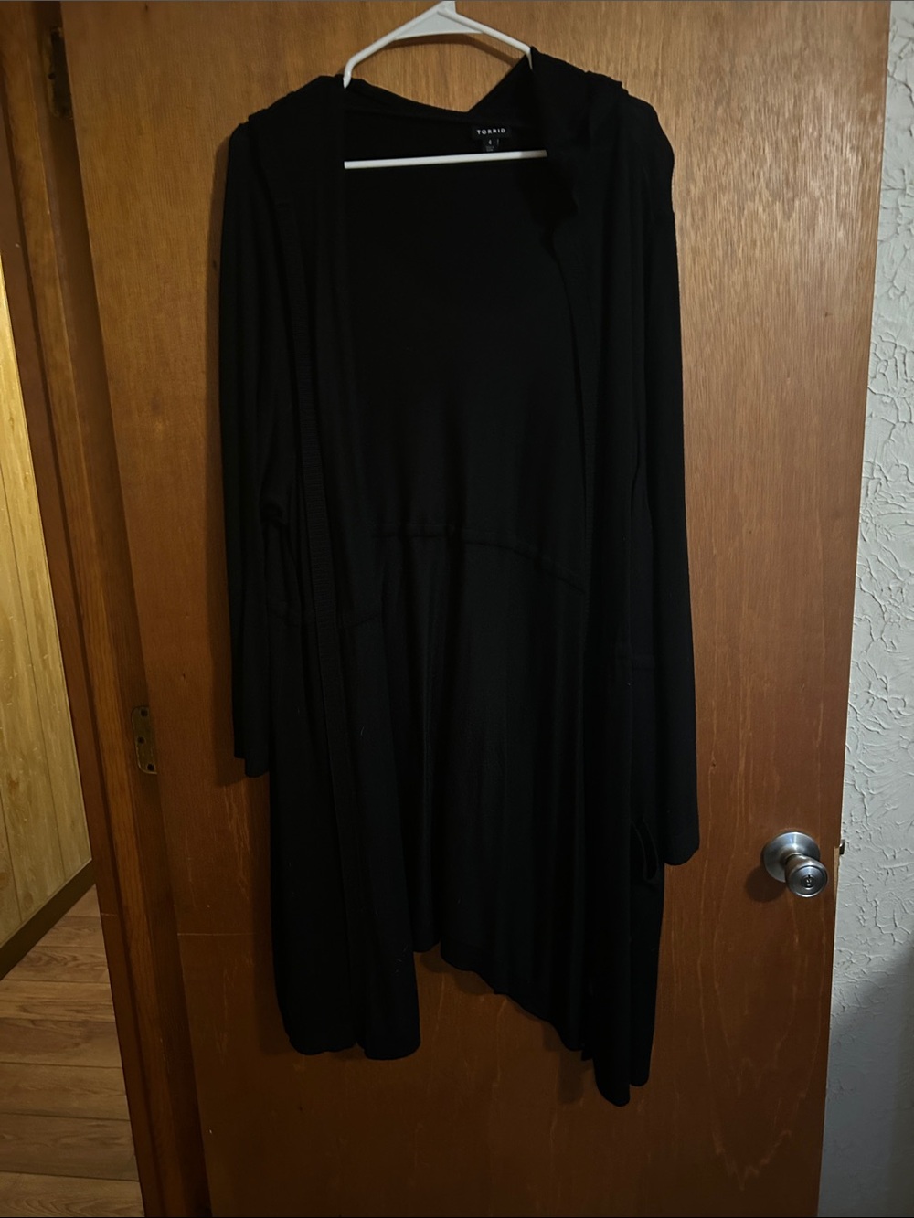 torrid Black Hooded Open-Front Cardigan